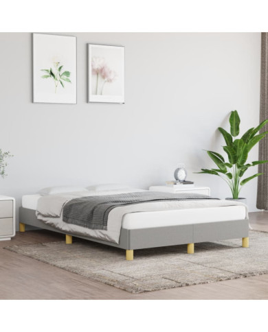 Cadre de lit sans matelas gris clair 120x200 cm tissu | Mobilier & Déco