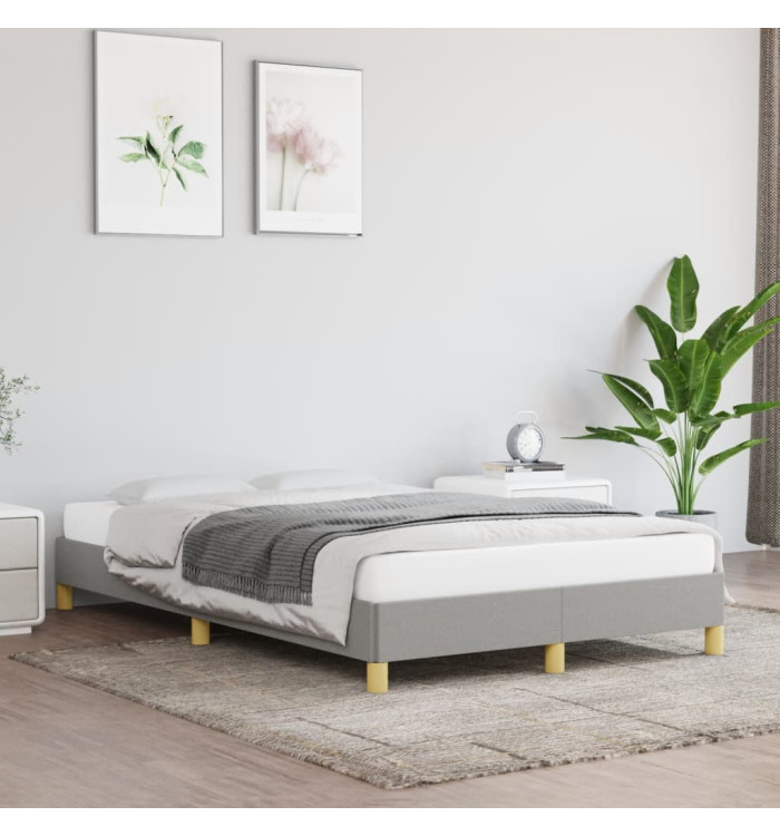 Cadre de lit sans matelas gris clair 120x200 cm tissu | Mobilier & Déco