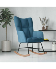 Chaise à bascule Bleu Velours | Mobilier & Déco