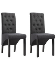 Chaises à manger lot de 2 gris foncé tissu | Mobilier & Déco