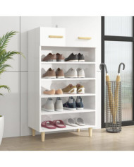 Armoire à chaussure Blanc brillant 60x35x105 cm Bois ingénierie | Mobilier & Déco