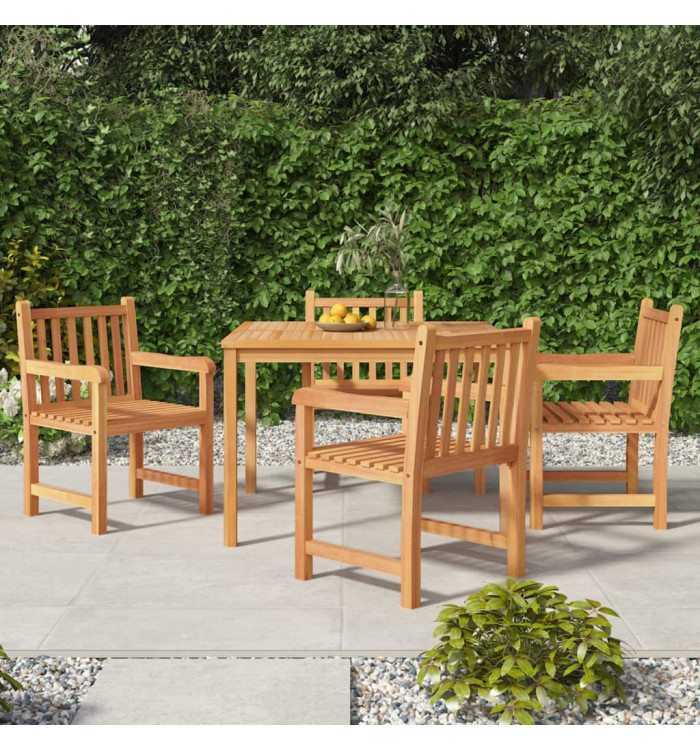 Ensemble à manger de jardin 5pcs Bois de teck massif | Mobilier & Déco