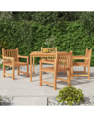 Ensemble à manger de jardin 5pcs Bois de teck massif | Mobilier & Déco