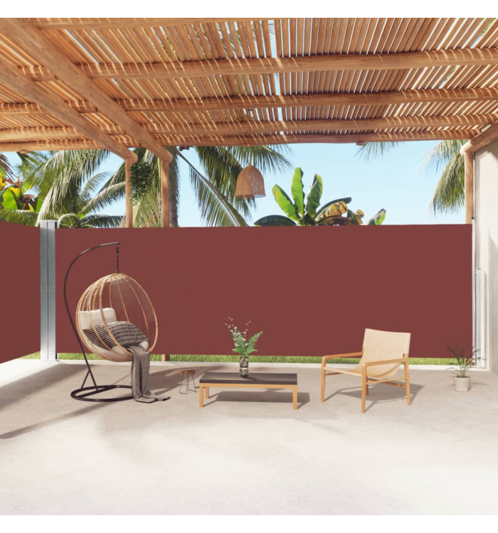 Auvent latéral rétractable Marron 200x1000 cm | Mobilier & Déco