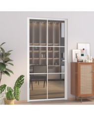 Porte intérieure 102,5x201,5 cm Blanc Verre ESG et aluminium | Mobilier & Déco