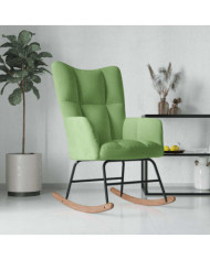 Chaise à bascule Vert clair Velours | Mobilier & Déco