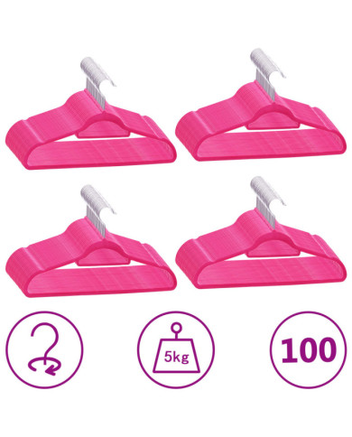 Cintres antidérapants 100 pcs Rose Velours | Mobilier & Déco