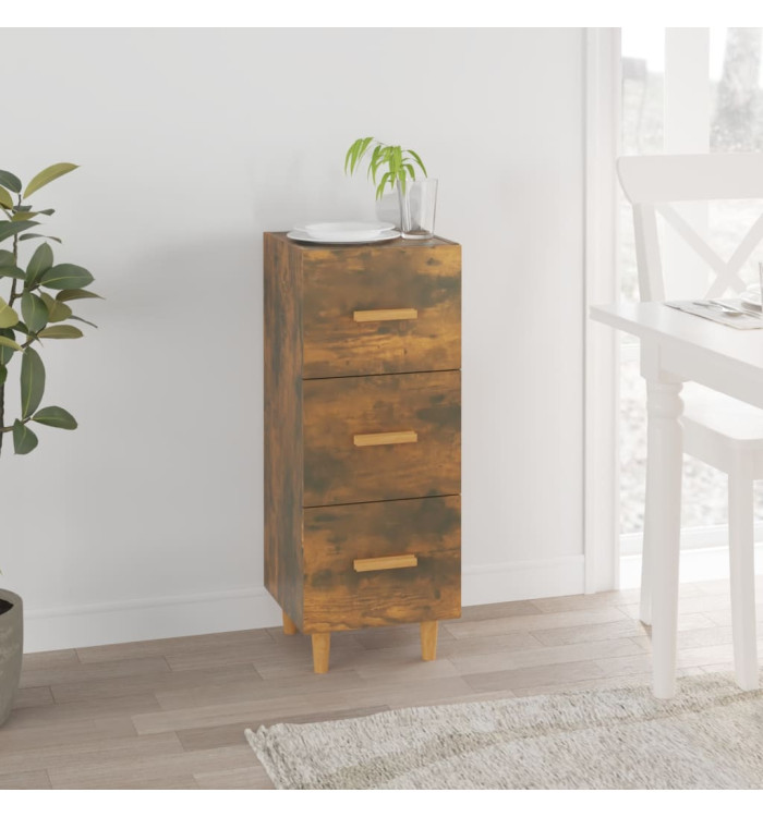 Buffet Chêne fumé 34,5x34x90 cm Bois d'ingénierie | Mobilier & Déco