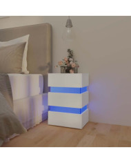 Table de chevet à LED blanc 45x35x67 cm bois d'ingénierie | Mobilier & Déco