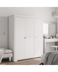 Garde-robe BODO blanc 146x53,5x173 cm bois massif de pin | Mobilier & Déco