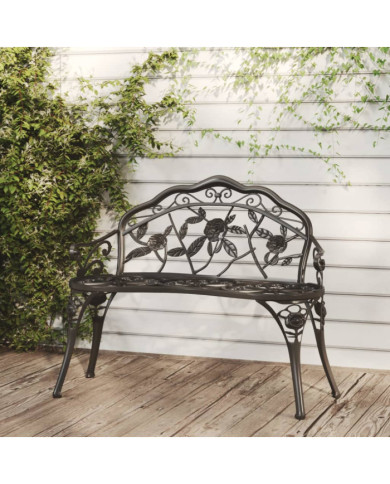 Banc de jardin 100 cm Aluminium coulé Noir | Mobilier & Déco