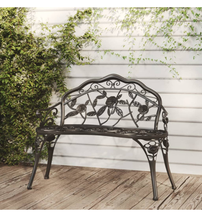 Banc de jardin 100 cm Aluminium coulé Noir | Mobilier & Déco