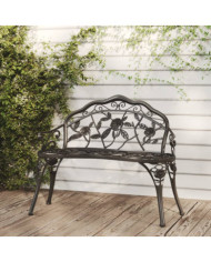 Banc de jardin 100 cm Aluminium coulé Noir | Mobilier & Déco