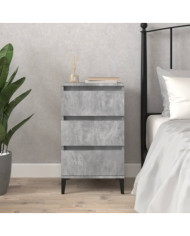 Table de chevet gris béton 40x35x70 cm bois d'ingénierie | Mobilier & Déco