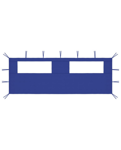 Paroi latérale de belvédère avec fenêtres 6x2 m Bleu | Mobilier & Déco