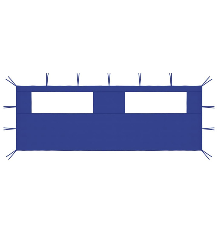 Paroi latérale de belvédère avec fenêtres 6x2 m Bleu | Mobilier & Déco