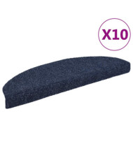Tapis autoadhésifs de marches 10 pcs Bleu 65x21x4 cm Aiguilleté | Mobilier & Déco