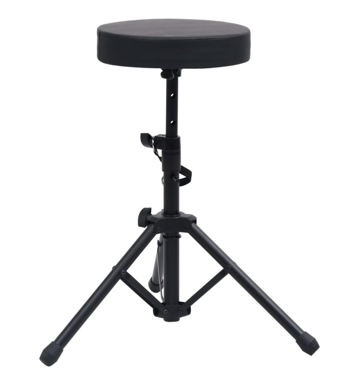 Tabouret à tambour réglable Noir Rond | Mobilier & Déco