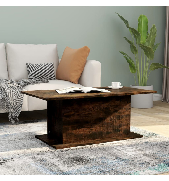 Table basse Chêne fumé 102x55,5x40 cm Bois d'ingénierie | Mobilier & Déco