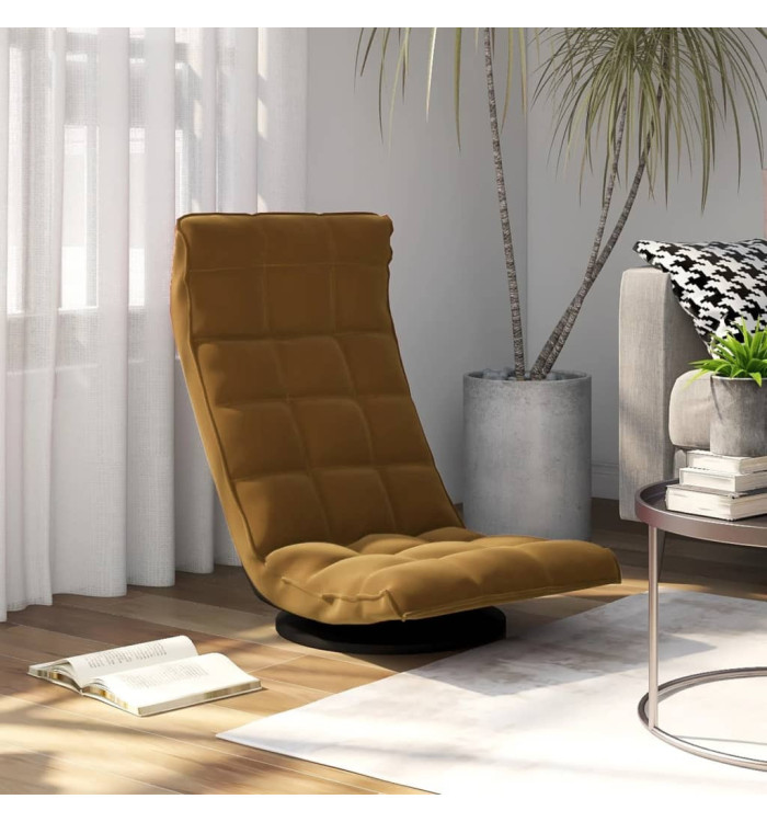 Chaise de sol pivotante Marron Velours | Mobilier & Déco