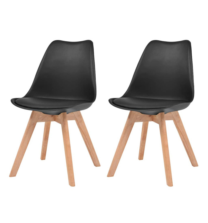 Chaises à manger lot de 2 Noir Plastique | Mobilier & Déco