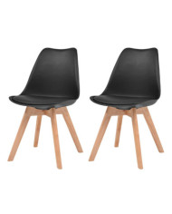 Chaises à manger lot de 2 Noir Plastique | Mobilier & Déco