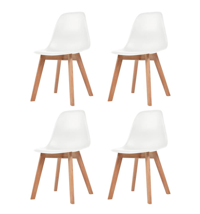 Chaises à manger lot de 4 Blanc Plastique | Mobilier & Déco