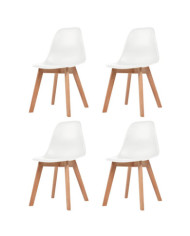Chaises à manger lot de 4 Blanc Plastique | Mobilier & Déco