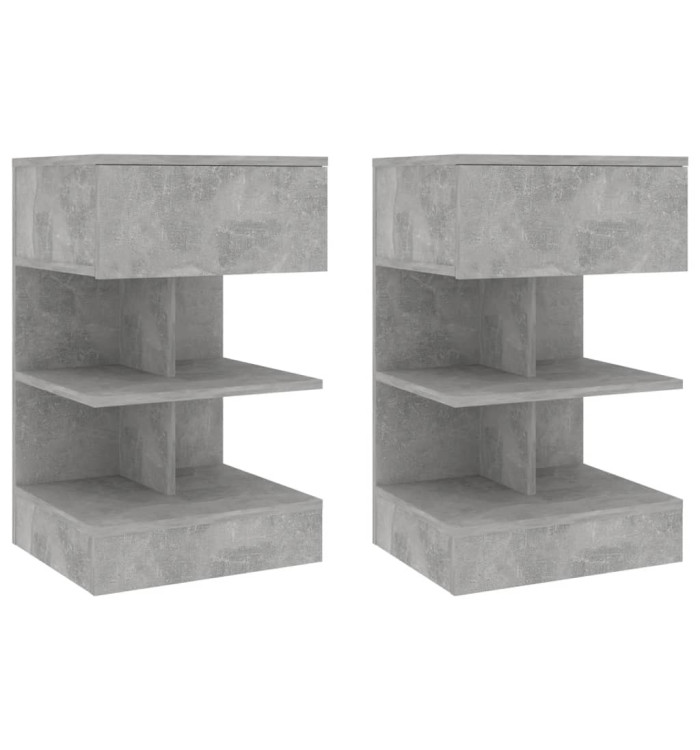 Tables de chevet 2 pcs Gris béton 40x35x65 cm | Mobilier & Déco