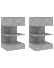 Tables de chevet 2 pcs Gris béton 40x35x65 cm | Mobilier & Déco
