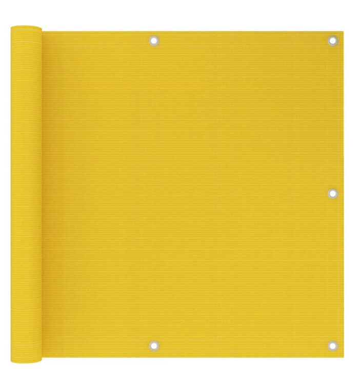 Écran de balcon Jaune 90x500 cm PEHD | Mobilier & Déco