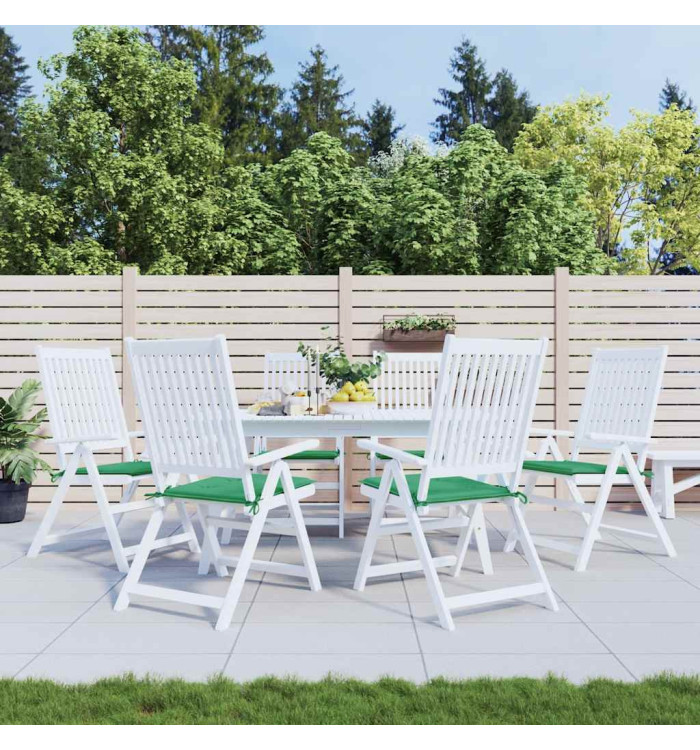 Coussins de chaise jardin lot de 6 vert 40x40x3 cm tissu oxford | Mobilier & Déco