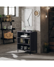 Buffet gris brillant 57x35x70 cm bois d'ingénierie | Mobilier & Déco