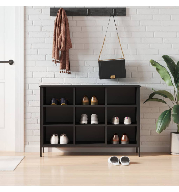 Armoire à chaussures noir 100x35x70 cm bois d'ingénierie | Mobilier & Déco