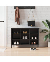 Armoire à chaussures noir 100x35x70 cm bois d'ingénierie | Mobilier & Déco