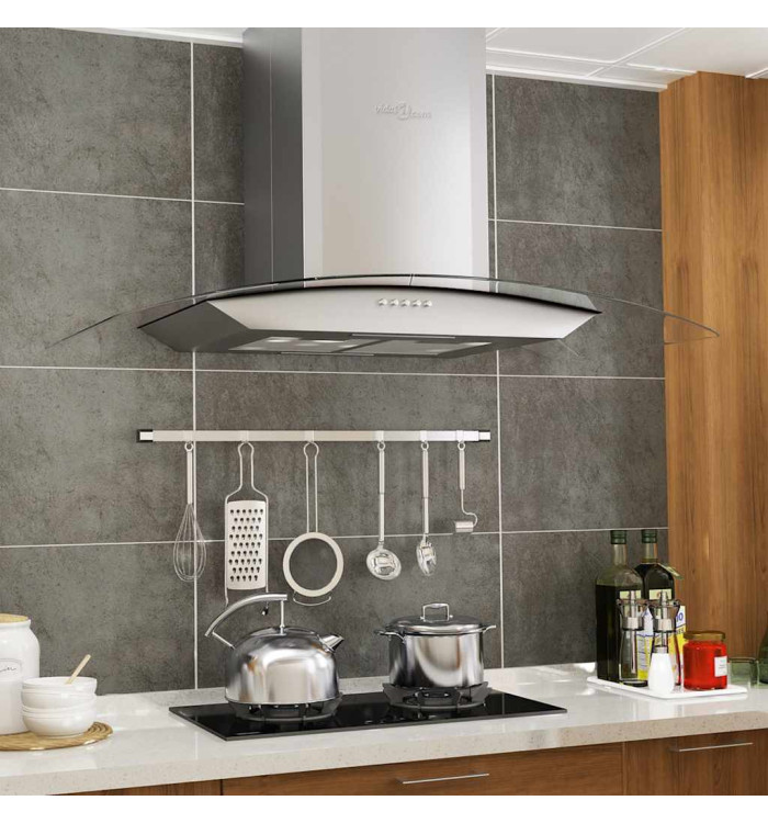 Hotte murale 90 cm Acier inoxydable 756 m³/h LED | Mobilier & Déco