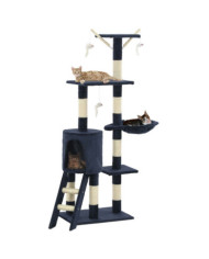 Arbre à chat avec griffoirs en sisal 138 cm Bleu foncé | Mobilier & Déco