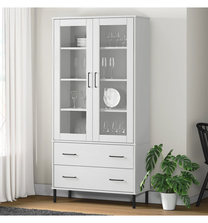 Bibliothèque avec pieds en métal Blanc 85x35x172,5 cm Bois OSLO | Mobilier & Déco