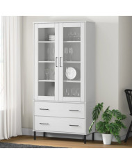Bibliothèque avec pieds en métal Blanc 85x35x172,5 cm Bois OSLO | Mobilier & Déco