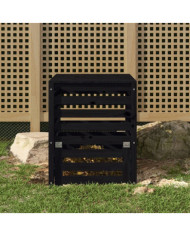 Composteur Noir 63,5x63,5x77,5 cm Bois massif de pin | Mobilier & Déco