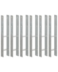 Piquets de clôture 6 pcs Argenté 9x6x60 cm Acier galvanisé | Mobilier & Déco