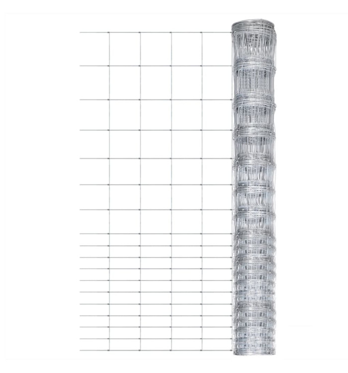 Clôture de jardin Acier galvanisé 50x1,5 m Argenté | Mobilier & Déco