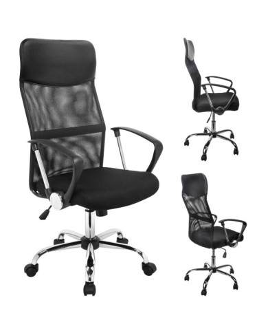 HI Chaise de bureau Noir Acier | Mobilier & Déco