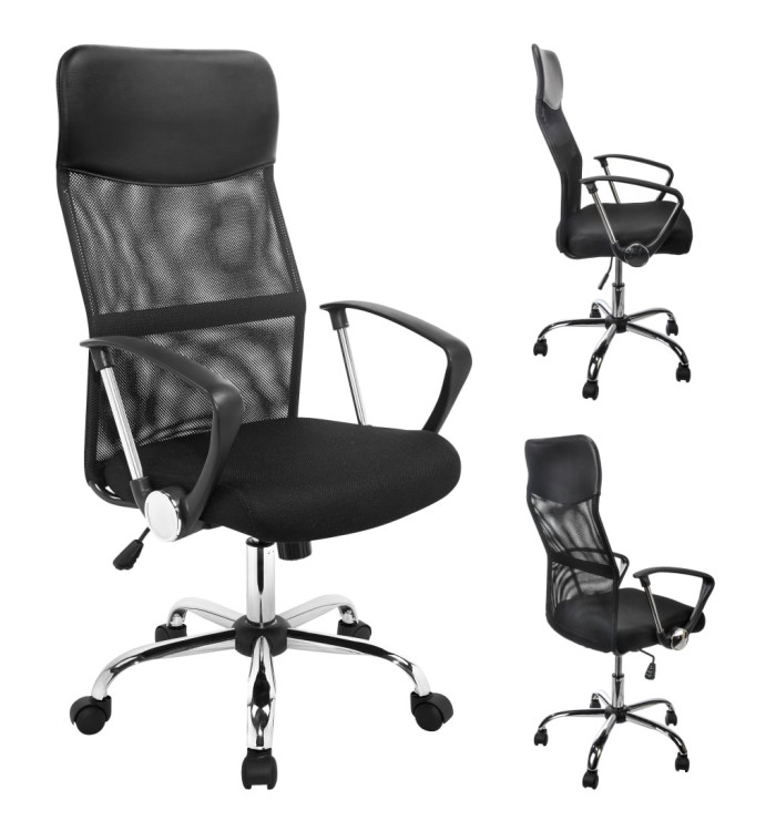 HI Chaise de bureau Noir Acier | Mobilier & Déco