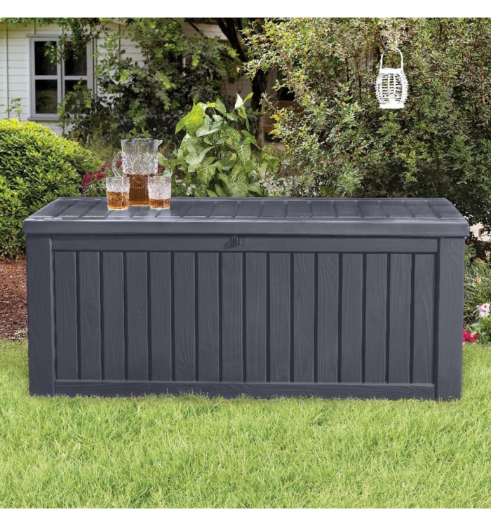 Keter Boîte de rangement de jardin Rockwood 570 L Anthracite | Mobilier & Déco