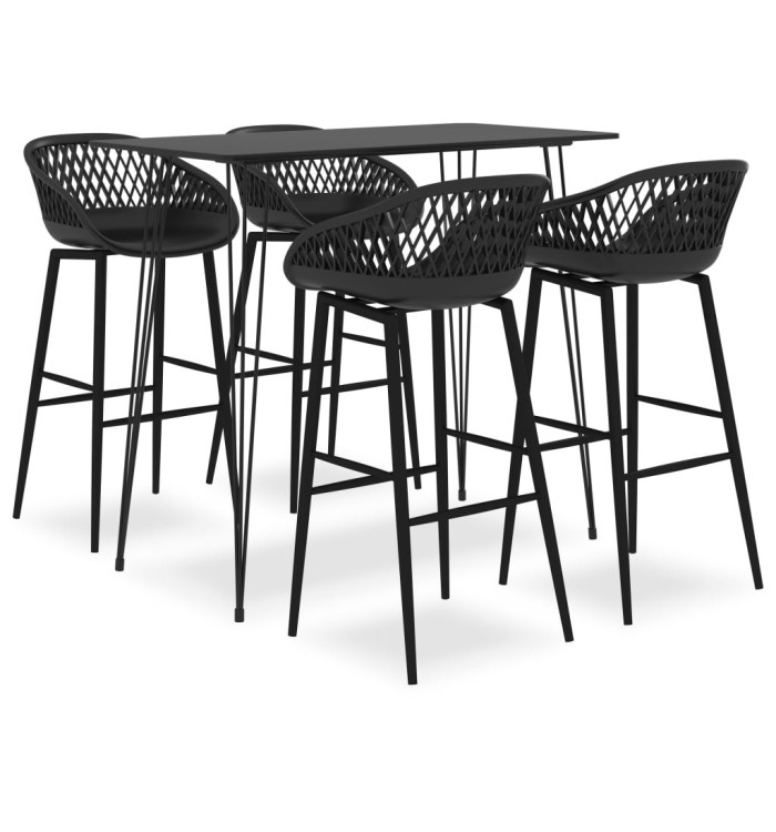 Ensemble de bar 5 pcs Noir | Mobilier & Déco
