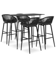 Ensemble de bar 5 pcs Noir | Mobilier & Déco