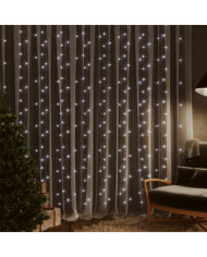 Rideaux lumineux à LED 3x3 m 300 LED Blanc froid 8 fonctions | Mobilier & Déco
