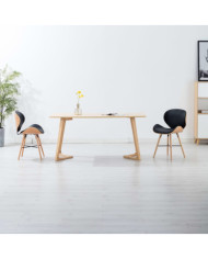 Chaises à manger lot de 2 noir similicuir et bois courbé | Mobilier & Déco