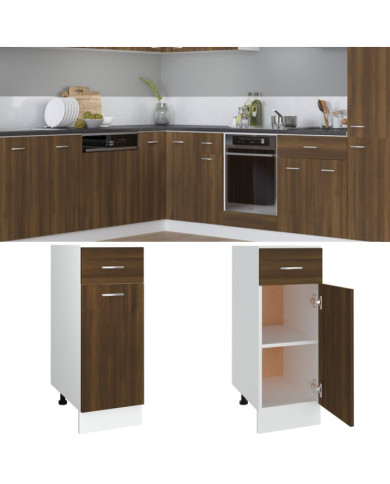 Armoire de plancher à tiroir "Lyon" Chêne marron 30x46x81,5 cm | Mobilier & Déco